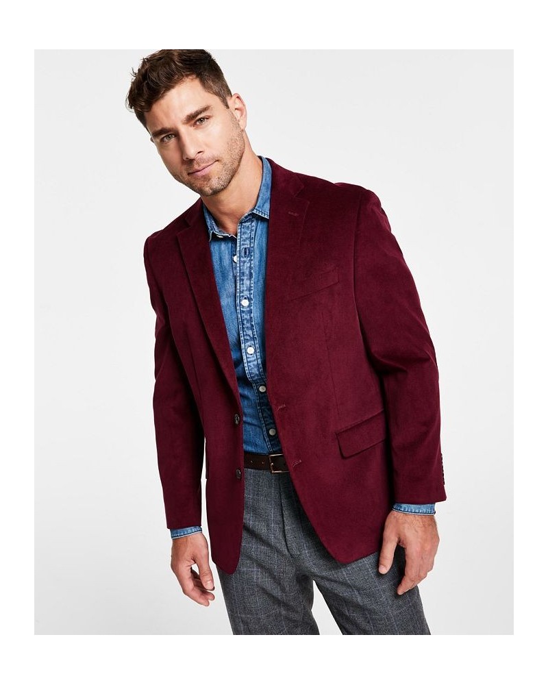 Men's Classic-Fit Ultraflex Corduroy Sport Coat Red $40.96 Blazers