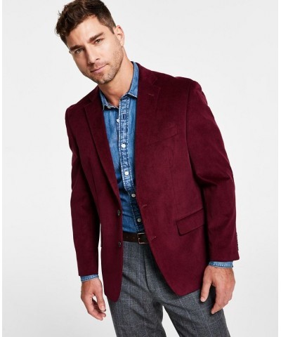 Men's Classic-Fit Ultraflex Corduroy Sport Coat Red $40.96 Blazers