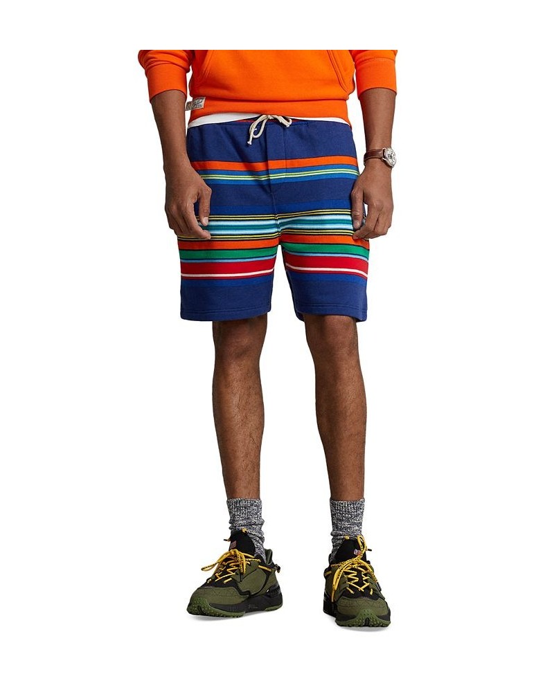 Men's 6-1/2-Inch Striped Fleece Shorts Blue $29.05 Shorts