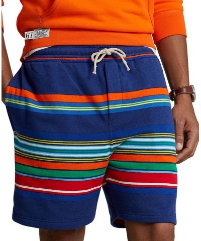 Men's 6-1/2-Inch Striped Fleece Shorts Blue $29.05 Shorts