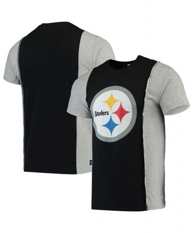 Men's Black, Gray Pittsburgh Steelers Upcycled Split T-shirt $32.39 T-Shirts