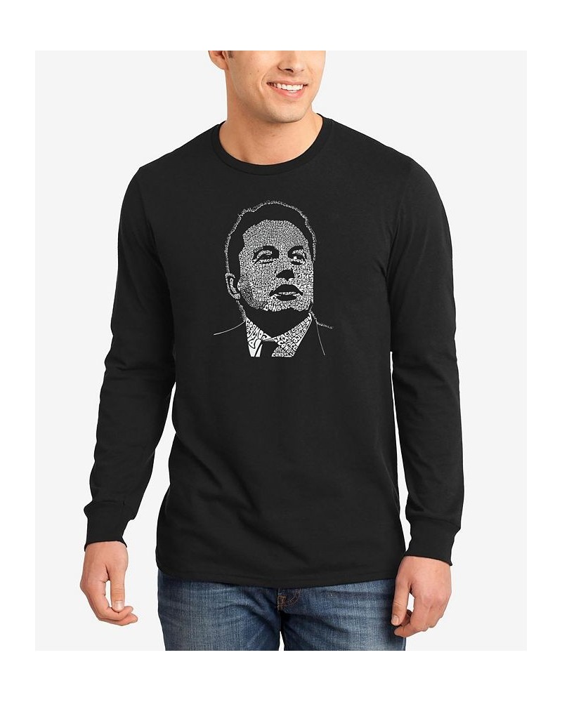 Men's Elon Musk Word Art Long Sleeves T-shirt Black $18.80 T-Shirts