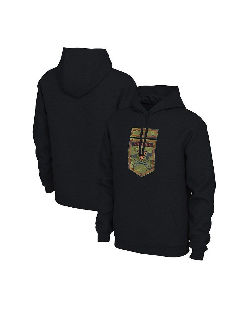 Men's Black Virginia Cavaliers Veterans Camo Pullover Hoodie $30.24 Sweatshirt