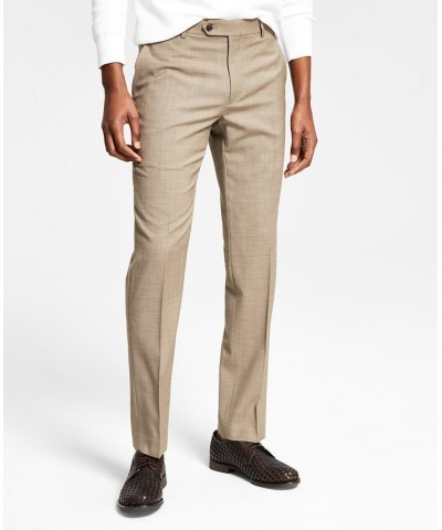 Men's Modern-Fit TH Flex Stretch Wool Suit Separate Pants Tan $39.60 Suits