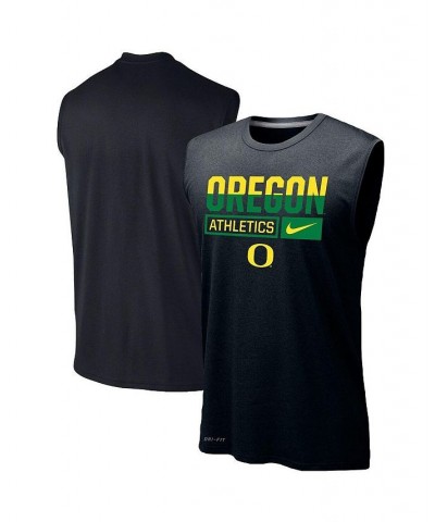 Men's Black Oregon Ducks Wordmark Drop Legend Performance Tank Top $21.50 T-Shirts