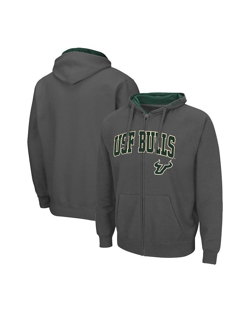 Men's Charcoal South Florida Bulls Arch Logo 3.0 Full-Zip Hoodie $24.00 Sweatshirt