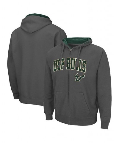 Men's Charcoal South Florida Bulls Arch Logo 3.0 Full-Zip Hoodie $24.00 Sweatshirt