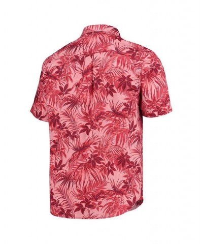 Men's Red Cincinnati Reds Sport Reign Forest Fronds Button-Up Shirt $62.16 Shirts