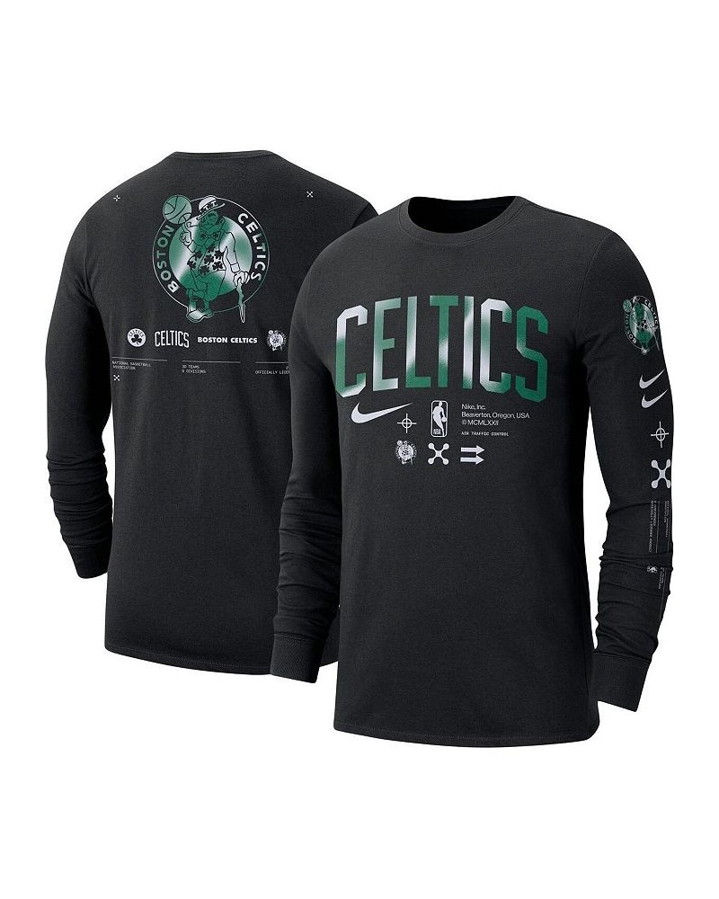 Men's Black Boston Celtics Essential Air Traffic Control Long Sleeve T-shirt $19.27 T-Shirts