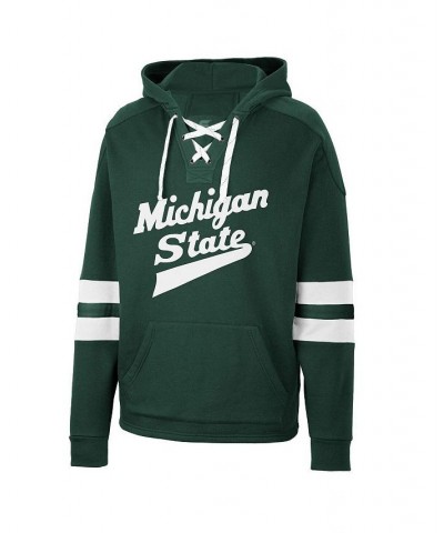 Men's Green Michigan State Spartans Lace-Up 4.0 Pullover Hoodie $33.00 Sweatshirt