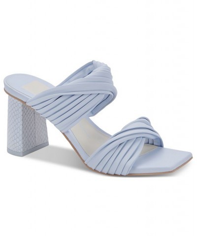 Women's Pilton Soft-Volume Block-Heel Dress Sandals Blue $60.75 Shoes