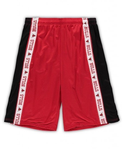 Men's Branded Red and Black Chicago Bulls Big and Tall Tape Mesh Shorts $27.99 Shorts