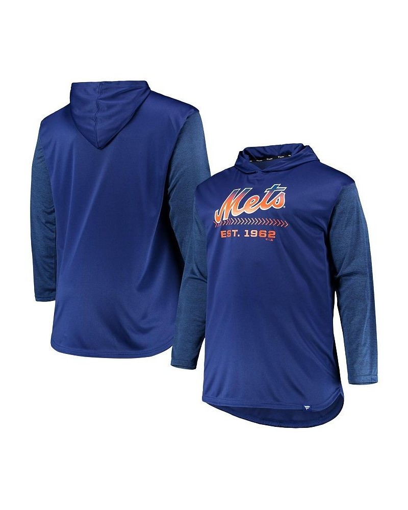 Men's Royal, Heathered Royal New York Mets Big and Tall Wordmark Club Pullover Hoodie $33.54 Sweatshirt