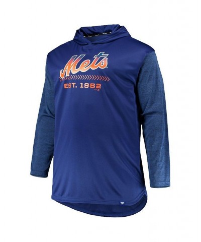 Men's Royal, Heathered Royal New York Mets Big and Tall Wordmark Club Pullover Hoodie $33.54 Sweatshirt