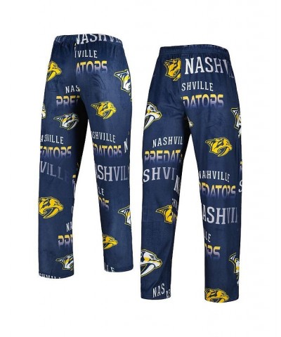 Men's Navy Nashville Predators Windfall Allover Microfleece Pajama Pants $20.71 Pajama