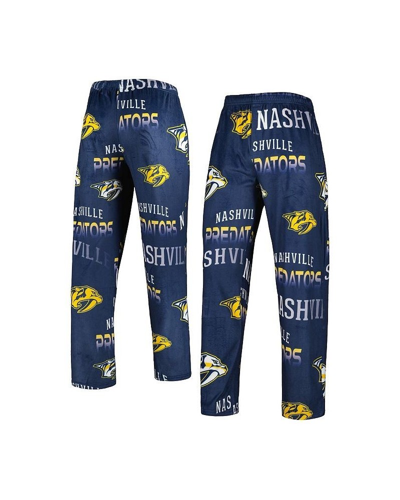 Men's Navy Nashville Predators Windfall Allover Microfleece Pajama Pants $20.71 Pajama