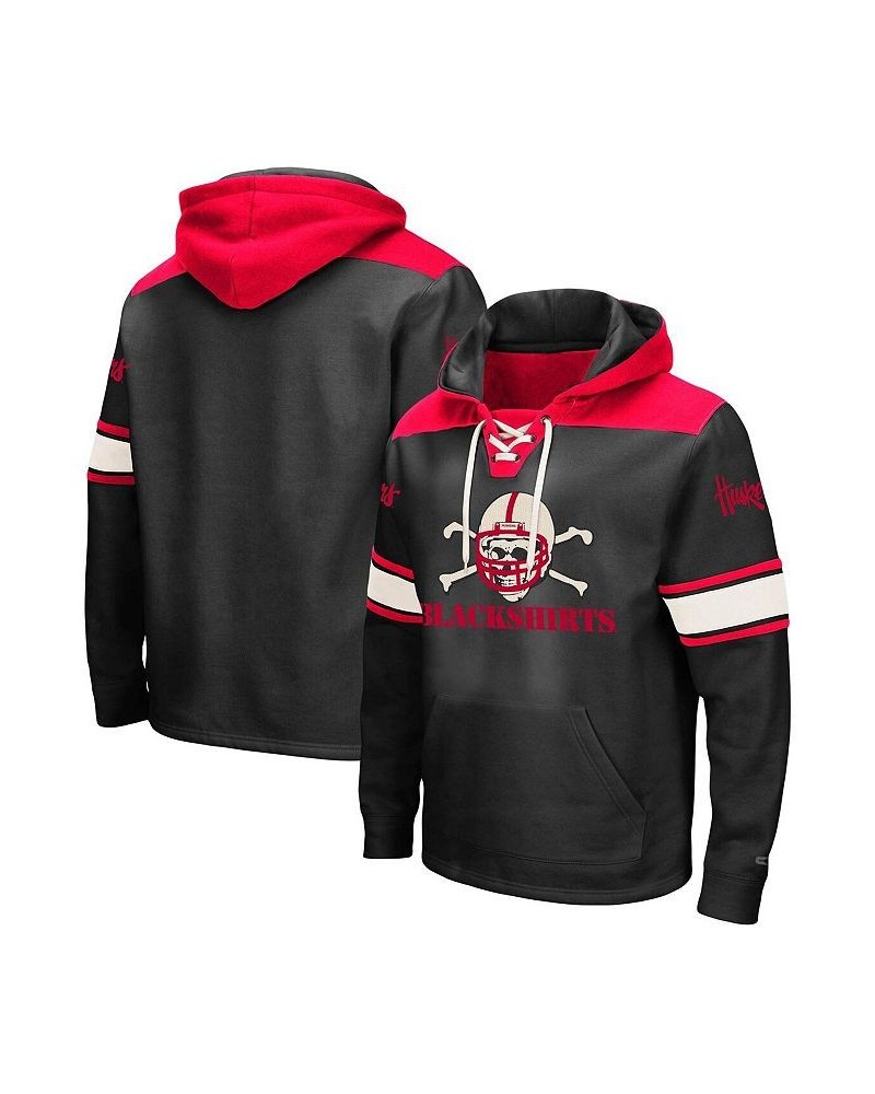 Men's Black Nebraska Huskers 2.0 Lace-Up Logo Pullover Hoodie $41.24 Sweatshirt