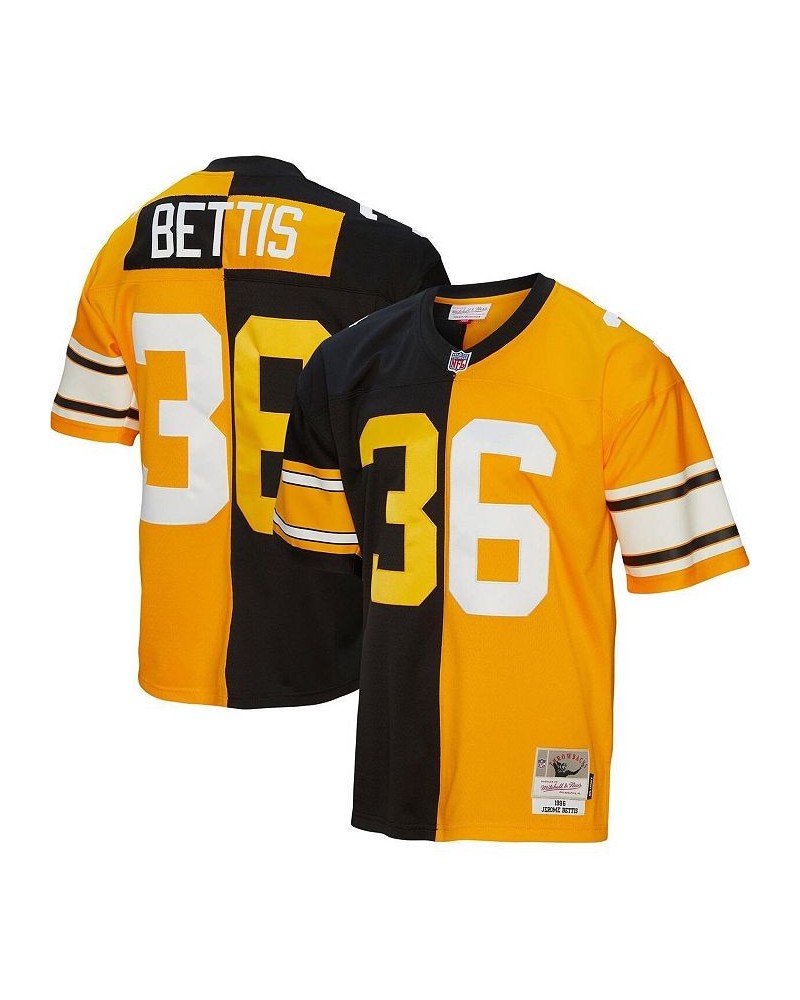 Men's Jerome Bettis Black and Gold Pittsburgh Steelers 1996 Split Legacy Replica Jersey $75.85 Jersey