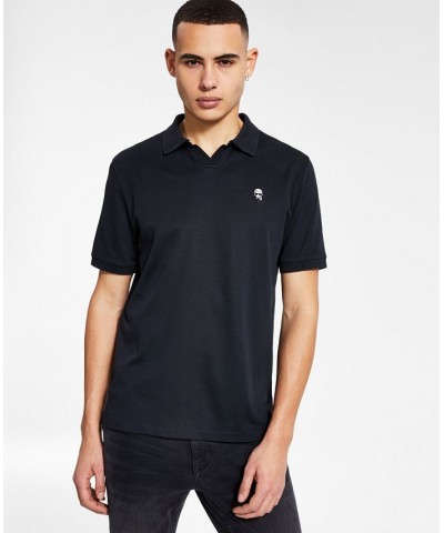 Men's Open Collar Polo Shirt Black $27.80 Polo Shirts