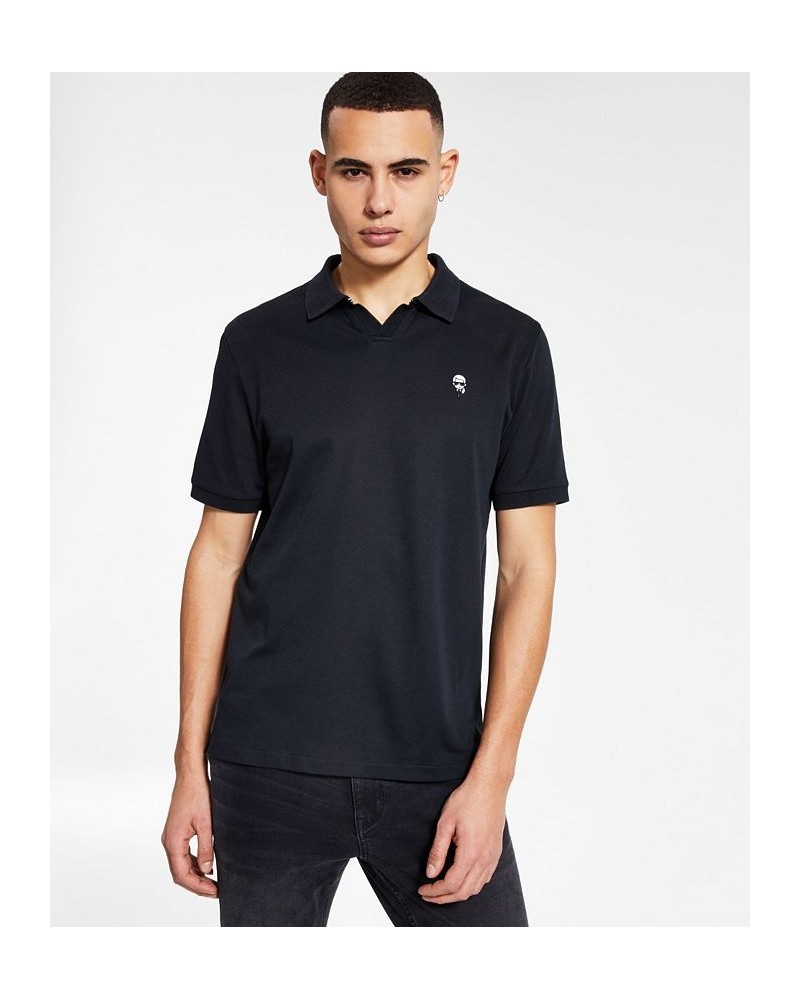 Men's Open Collar Polo Shirt Black $27.80 Polo Shirts