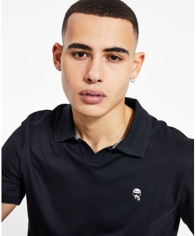 Men's Open Collar Polo Shirt Black $27.80 Polo Shirts