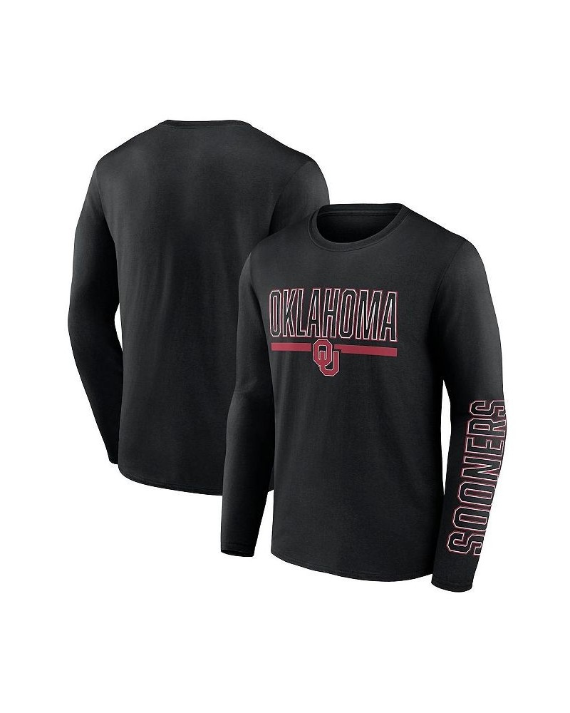 Men's Branded Black Oklahoma Sooners Modern Two-Hit Long Sleeve T-shirt $22.50 T-Shirts