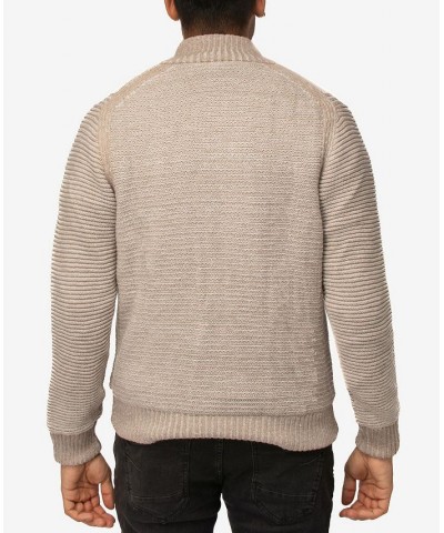 Men's Full-Zip High Neck Sweater Jacket Beige Heather $37.44 Sweaters