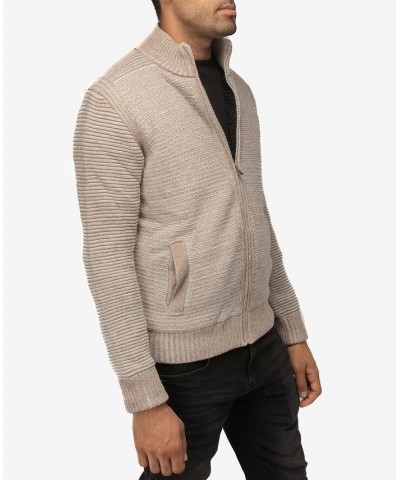 Men's Full-Zip High Neck Sweater Jacket Beige Heather $37.44 Sweaters