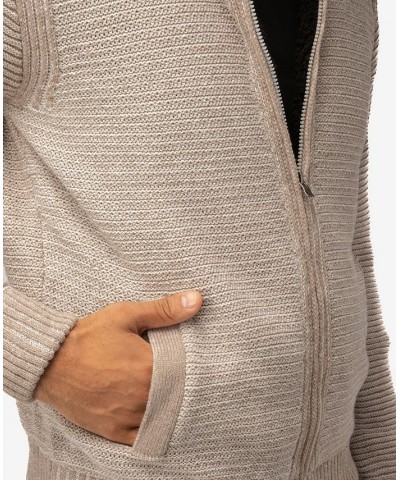 Men's Full-Zip High Neck Sweater Jacket Beige Heather $37.44 Sweaters