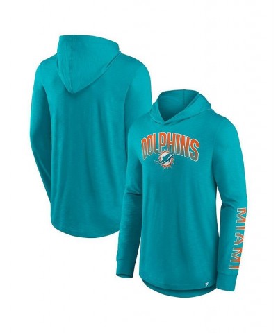 Men's Branded Aqua Miami Dolphins Front Runner Pullover Hoodie $30.23 Sweatshirt