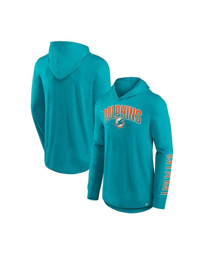 Men's Branded Aqua Miami Dolphins Front Runner Pullover Hoodie $30.23 Sweatshirt