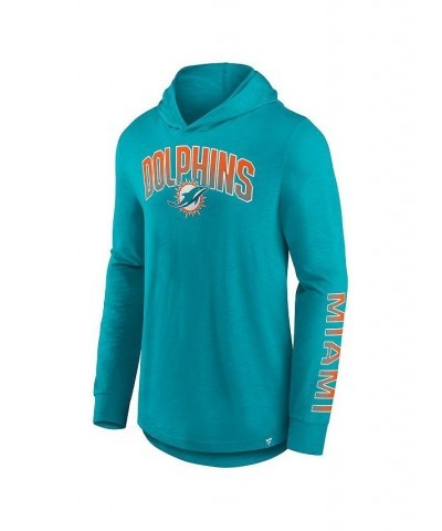 Men's Branded Aqua Miami Dolphins Front Runner Pullover Hoodie $30.23 Sweatshirt