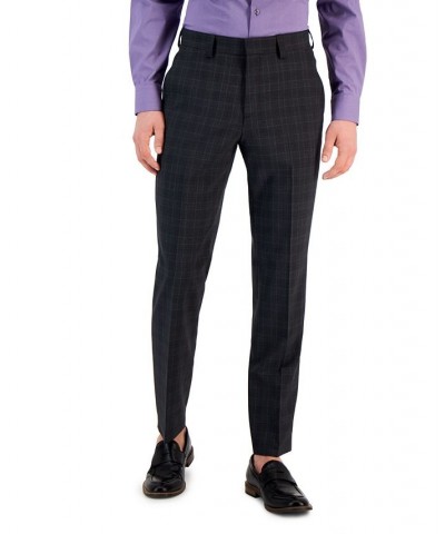 Boss Men's Modern-Fit Check Suit Pants Gray $89.44 Suits