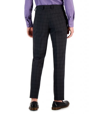 Boss Men's Modern-Fit Check Suit Pants Gray $89.44 Suits