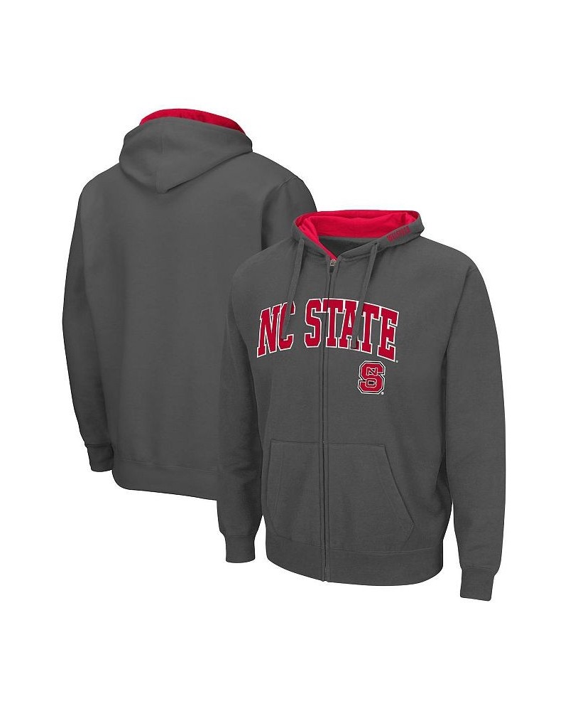 Men's Charcoal NC State Wolfpack Arch & Logo 3.0 Full-Zip Hoodie $19.74 Sweatshirt