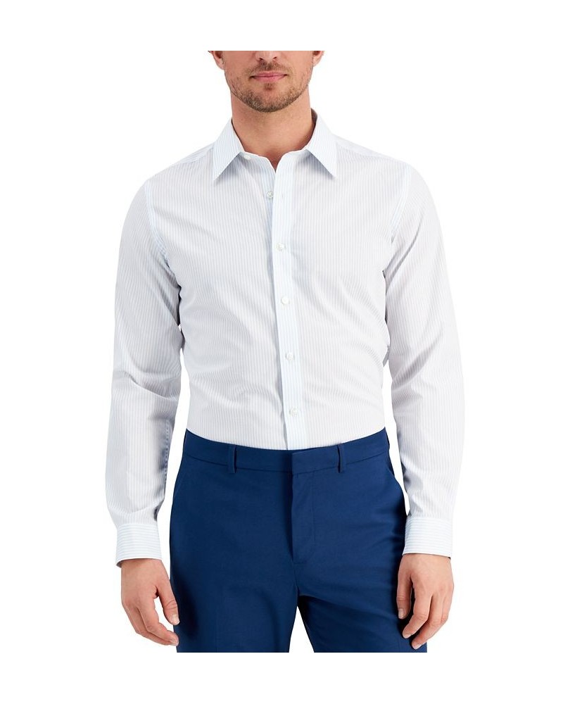 Men's Slim Fit Striped Dress Shirt Navy $11.20 Dress Shirts