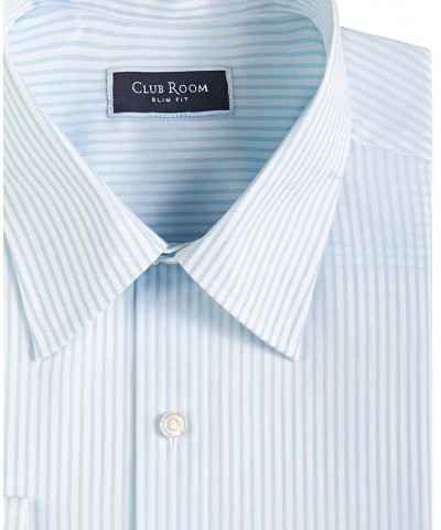 Men's Slim Fit Striped Dress Shirt Navy $11.20 Dress Shirts