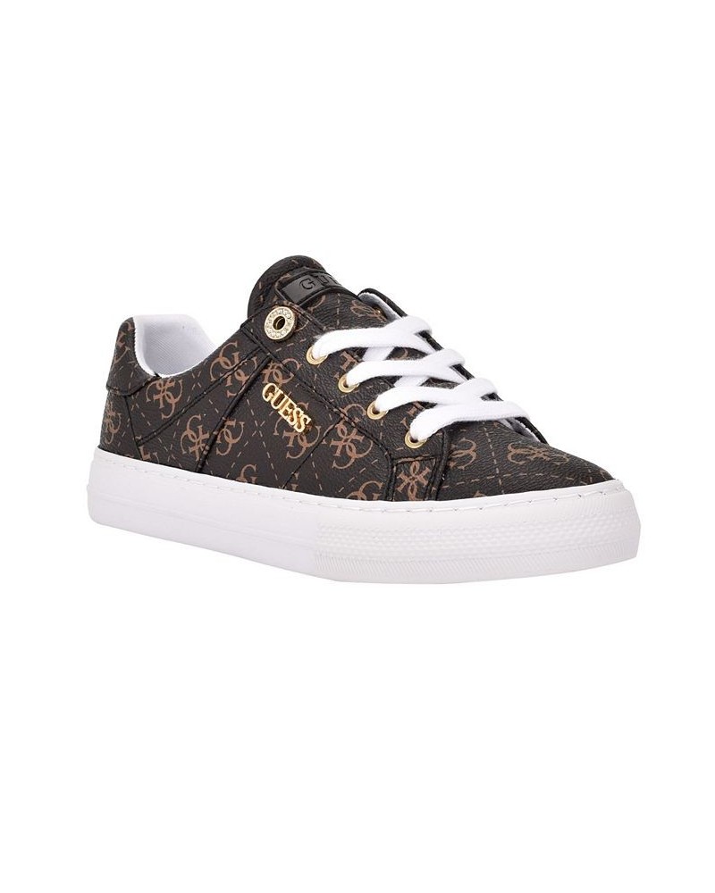 Women's Loven Casual Lace-Up Sneakers Brown $32.88 Shoes